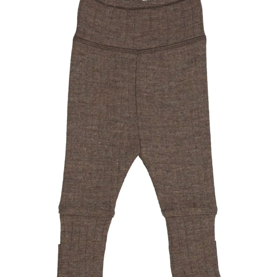 Best Woolly bukser med foldbare fødder - Walnut melange Uldunderdele|Leggings