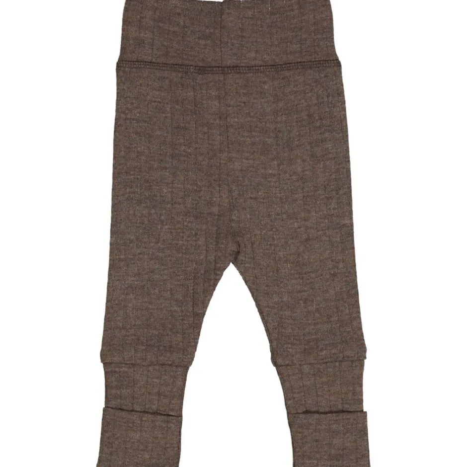 Best Woolly bukser med foldbare fødder - Walnut melange Uldunderdele|Leggings