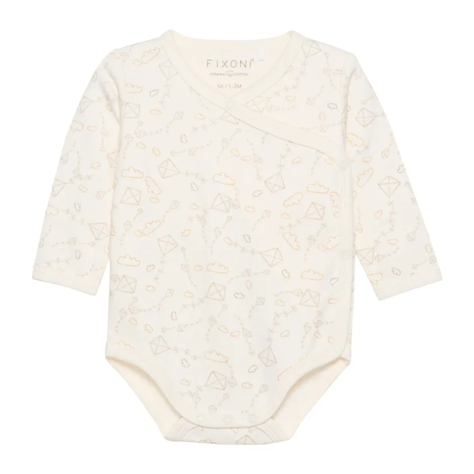 Clearance Wrap body ls - Marshmallow Bodystocking M. Skrålukning|Præmatur Tøj